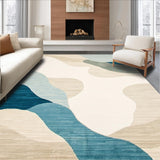 Chromatic Collection Swirls Area Oceanic Horizon Abstract Design(Beige)