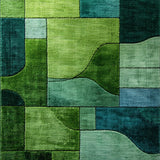 Ultra Soft Area Rug, Non Slip, Stain Resistant, Washable Area Rugs for Living Room, Bedroom, Nature-Inspired Circular Shaggy Design(Green)