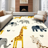 Ultra Soft Area Rug, Non Slip, Stain Resistant, Washable Area Rugs for Living Room, Bedroom, Lively Animal Friends Decorative Style(Beige)