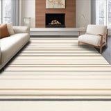 Ultra Soft Area Rug, Non Slip, Stain Resistant, Washable Area Rugs for Living Room, Bedroom, Door Mat with Minimalist Striped Design for Back Doors(Beige)