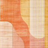 Ultra Soft Area Rug, Non Slip, Stain Resistant, Washable Area Rugs for Living Room, Bedroom, Elegant Peach and Gold Contemporary Floor Covering With Abstract Linear Motifs(Orange)