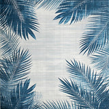 Ultra Soft Area Rug, Non Slip, Stain Resistant, Washable Area Rugs for Living Room, Bedroom, Coastal Nautical Floral Essence(Blue)