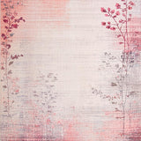 Blush Pink and Mauve Gradient with Abstract Floral Leaf Motifs(Beige)