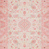 Ultra Soft Area Rug, Non Slip, Stain Resistant, Washable Area Rugs for Living Room, Bedroom, Soft Neutral Toned Organic Patterns(Pink)