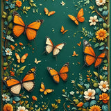 Ultra Soft Area Rug, Non Slip, Stain Resistant, Washable Area Rugs for Living Room, Bedroom, Vibrant Floral Boho Symphony(Green)