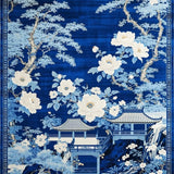 Vibrant Blue and White Trellis Artwork(Blue)