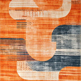 Ultra Soft Area Rug, Non Slip, Stain Resistant, Washable Area Rugs for Living Room, Bedroom, Vibrant Tie-Dye Patterned Elegance(Orange)