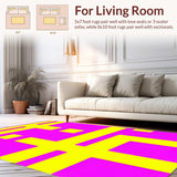 Ultra Soft Area Rug, Non Slip, Stain Resistant, Washable Area Rugs for Living Room, Bedroom, Vibrant Colorful Watercolor Motif(Yellow)