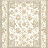 Ultra Soft Area Rug, Non Slip, Stain Resistant, Washable Area Rugs for Living Room, Bedroom, Elegant Smoke & Beige Blossom Area Floral Fantasy for Your Home(Beige)