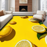 Ultra Soft Area Rug, Non Slip, Stain Resistant, Washable Area Rugs for Living Room, Bedroom, Playful Citrus Color Splash(Yellow)