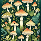 Vibrant Cute Mushroom Visual Appeal(Green)