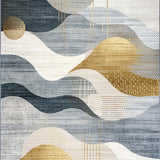Elegant Grey Gold Geometric Fusion(Gray)