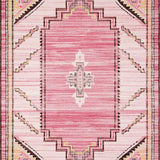 Ultra Soft Area Rug, Non Slip, Stain Resistant, Washable Area Rugs for Living Room, Bedroom, Trendy Round Western Aesthetic(Pink)