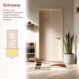 Minimalist Brown and Beige Abstract Area with Linear Curved Motifs(Beige)