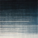 Ultra Soft Area Rug, Non Slip, Stain Resistant, Washable Area Rugs for Living Room, Bedroom, Non-Slip Area Rug Striped Ombre Design Washable Decor(Blue)