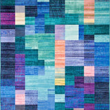 Ultra Soft Area Rug, Non Slip, Stain Resistant, Washable Area Rugs for Living Room, Bedroom, Colorful Burst(Blue)