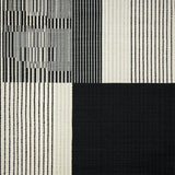 Ultra Soft Area Rug, Non Slip, Stain Resistant, Washable Area Rugs for Living Room, Bedroom, Black White Striped Runner, Modern Decor(Black)