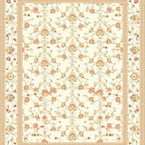 Ultra Soft Area Rug, Non Slip, Stain Resistant, Washable Area Rugs for Living Room, Bedroom, Elegant Round Area with Intricate Floral Motifs in Beige Tones(Beige)