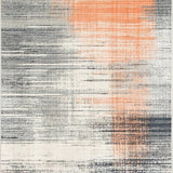 Ultra Soft Area Rug, Non Slip, Stain Resistant, Washable Area Rugs for Living Room, Bedroom, Boho Chic Area Rug: Peach, Cream, & Carbon Grey Design(Gray)