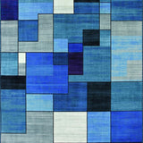 Ultra Soft Area Rug, Non Slip, Stain Resistant, Washable Area Rugs for Living Room, Bedroom, Vibrant Abstract Geometric Composition(Blue)