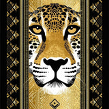 Inspiring Leopard Tiger Lion Be Strong Wild Animal Area(Gold)