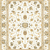 Ultra Soft Area Rug, Non Slip, Stain Resistant, Washable Area Rugs for Living Room, Bedroom, Elegant Vintage Inspired Area with Classic Floral and Neutral Tones(White)
