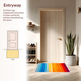 Ultra Soft Area Rug, Non Slip, Stain Resistant, Washable Area Rugs for Living Room, Bedroom, Artistic Contemporary Rainbow Flow(Orange)