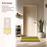 Ultra Soft Area Rug, Non Slip, Stain Resistant, Washable Area Rugs for Living Room, Bedroom, Elegant Earth Tone Zebra Motif(Yellow)