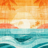 Ultra Soft Area Rug, Non Slip, Stain Resistant, Washable Area Rugs for Living Room, Bedroom, Vibrant Surfboard Carpet with Tropical Ocean Dreamscape Design(Orange)