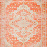 Ultra Soft Area Rug, Non Slip, Stain Resistant, Washable Area Rugs for Living Room, Bedroom, Elegant Distressed Ethnic Motif(Orange)