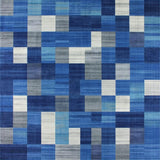 Ultra Soft Area Rug, Non Slip, Stain Resistant, Washable Area Rugs for Living Room, Bedroom, Vivid Abstract Geometric Composition(Blue)
