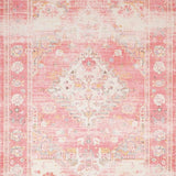 Ultra Soft Area Rug, Non Slip, Stain Resistant, Washable Area Rugs for Living Room, Bedroom, Elegant Antique Floral Whimsy(Pink)