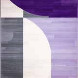 Ultra Soft Area Rug, Non Slip, Stain Resistant, Washable Area Rugs for Living Room, Bedroom, Dynamic Arc Pattern Motif(Purple)