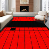 Ultra Soft Area Rug, Non Slip, Stain Resistant, Washable Area Rugs for Living Room, Bedroom, Geometric Red and Black Contrast(Red)