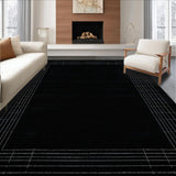 Ultra Soft Area Rug, Non Slip, Stain Resistant, Washable Area Rugs for Living Room, Bedroom, Sleek Geometric Black and White Fusion(Black)