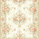 Ultra Soft Area Rug, Non Slip, Stain Resistant, Washable Area Rugs for Living Room, Bedroom, Vintage Inspired Beige with Floral Accents(Beige)