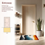 Ultra Soft Area Rug, Non Slip, Stain Resistant, Washable Area Rugs for Living Room, Bedroom, Sleek Contemporary Geometric Arrangement(Yellow)