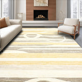 Ultra Soft Area Rug, Non Slip, Stain Resistant, Washable Area Rugs for Living Room, Bedroom, Luxurious Textured Cream Waves(Yellow)