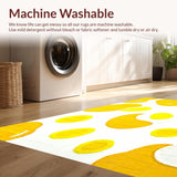 Ultra Soft Area Rug, Non Slip, Stain Resistant, Washable Area Rugs for Living Room, Bedroom, Adorable Egg Motif Design(Yellow)