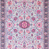 Ultra Soft Area Rug, Non Slip, Stain Resistant, Washable Area Rugs for Living Room, Bedroom, Boho Floral Burst in Soft Lilac(Pink)