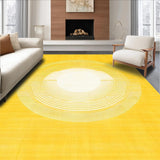 Radiant Round Area Goldenrod & Ivory Concentric Circles(Yellow)