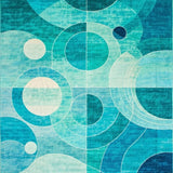 Ultra Soft Area Rug, Non Slip, Stain Resistant, Washable Area Rugs for Living Room, Bedroom, Lagoon Ripple Coastal Runner Rug Washable Beach Inspired Floor Carpet(Blue)