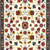Ultra Soft Area Rug, Non Slip, Stain Resistant, Washable Area Rugs for Living Room, Bedroom, Colorful Folk-Inspired Entryway Plush Area Rug(Ivory)