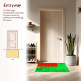 Ultra Soft Area Rug, Non Slip, Stain Resistant, Washable Area Rugs for Living Room, Bedroom, Charming Organic Animal Motif(Green)