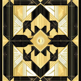 Ultra Soft Area Rug, Non Slip, Stain Resistant, Washable Area Rugs for Living Room, Bedroom, Art Deco Elegance Gold and Black Geometric(Gold)