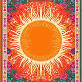 Ultra Soft Area Rug, Non Slip, Stain Resistant, Washable Area Rugs for Living Room, Bedroom, Playful Soft Round Sun Pattern(Orange)
