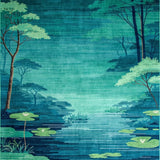 Ultra Soft Area Rug, Non Slip, Stain Resistant, Washable Area Rugs for Living Room, Bedroom, Vibrant Aqua and Green Whimsy(Blue)