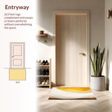 Ultra Soft Area Rug, Non Slip, Stain Resistant, Washable Area Rugs for Living Room, Bedroom, Sunrise Hues Abstract Area Entry Accent Faux Wool Door Mat(Gold)
