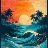 Ultra Soft Area Rug, Non Slip, Stain Resistant, Washable Area Rugs for Living Room, Bedroom, Summer Vibes Surf Board Area Rug Beach House Decor Coastal Accent Carpet(Orange)