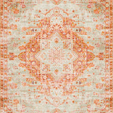 Ultra Soft Area Rug, Non Slip, Stain Resistant, Washable Area Rugs for Living Room, Bedroom, Lively Floral Trellis Composition(Orange)